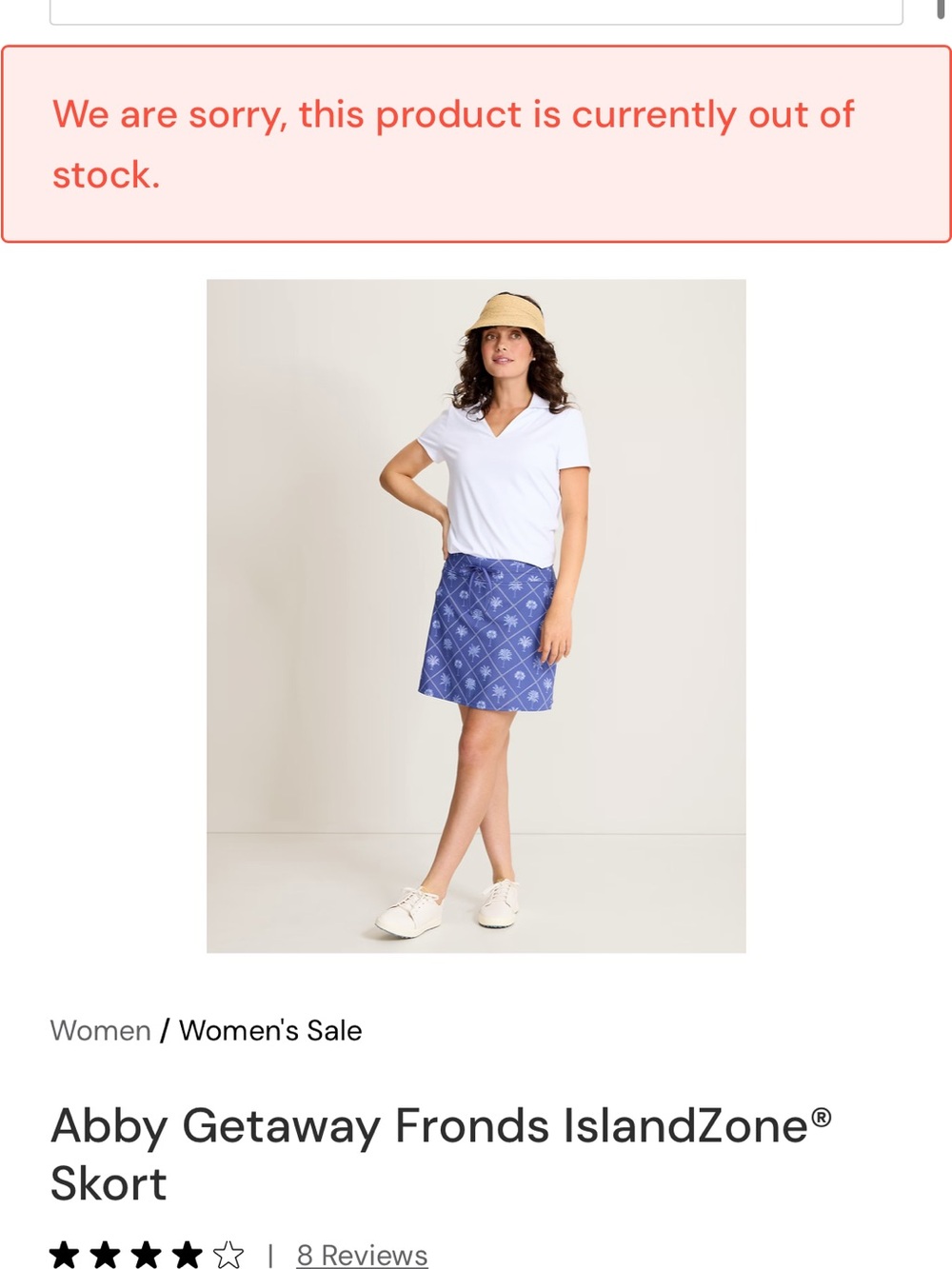 Tommy Bahama Abby Getaway Fronds Island Zone Skort Sanibel Blue XXS NWT
